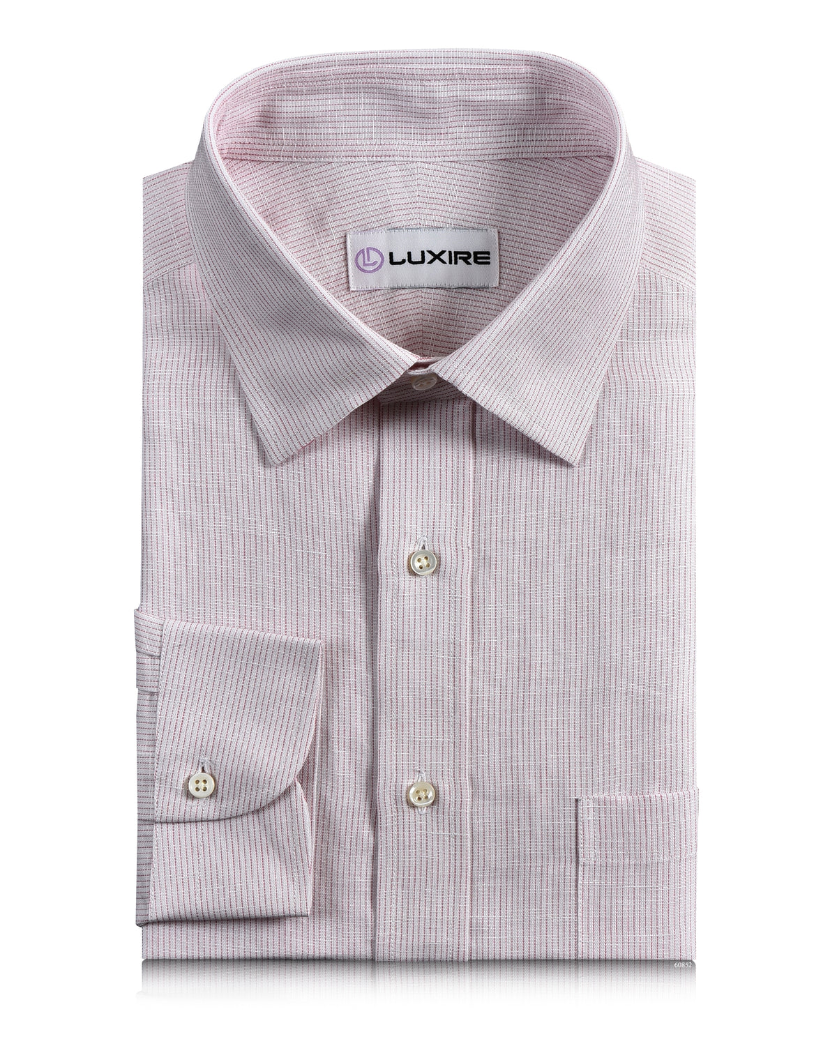 Cotton Linen: Light Pink Stripes On White - 1