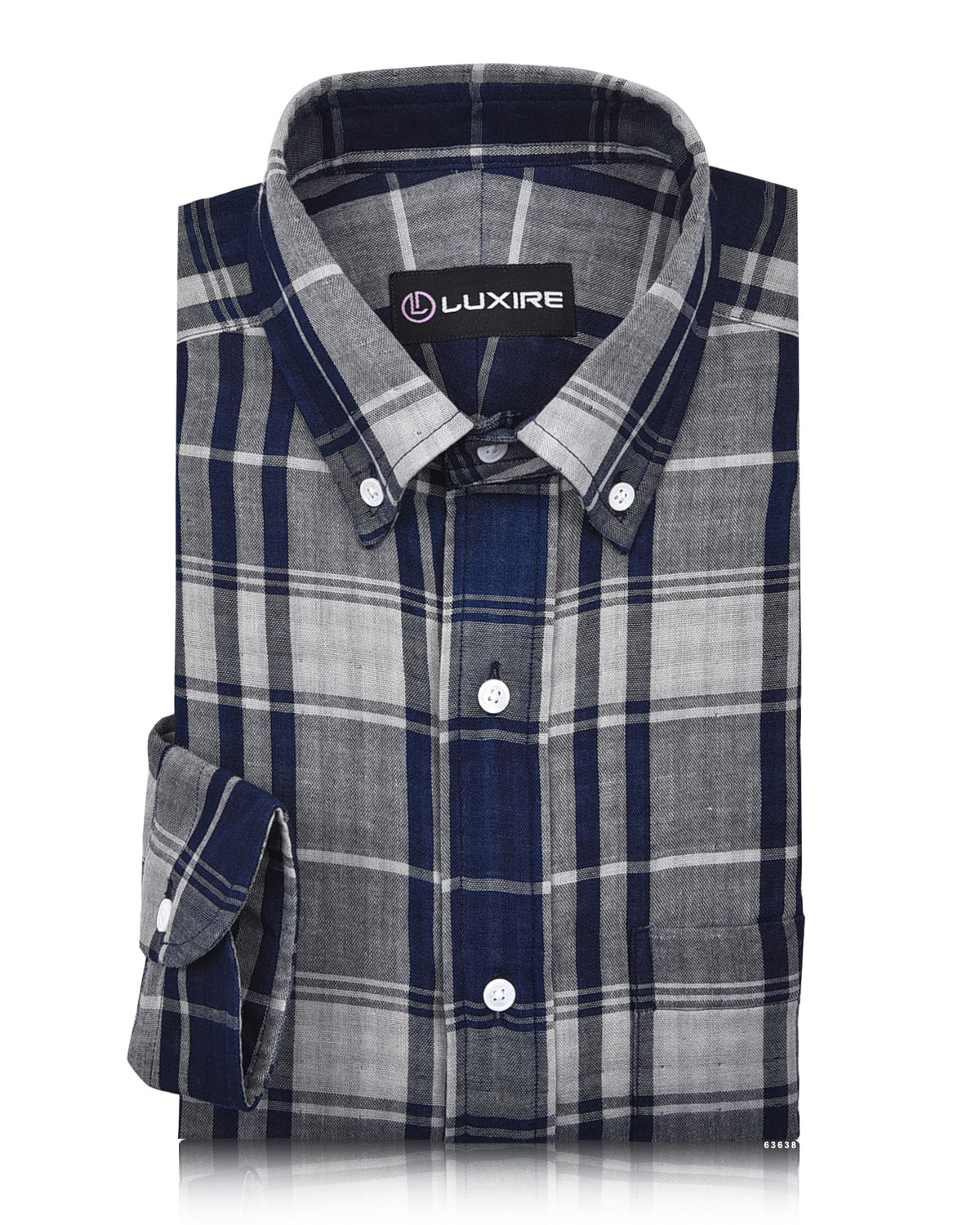 Aegean Blue Grey Checks Shirt - 1