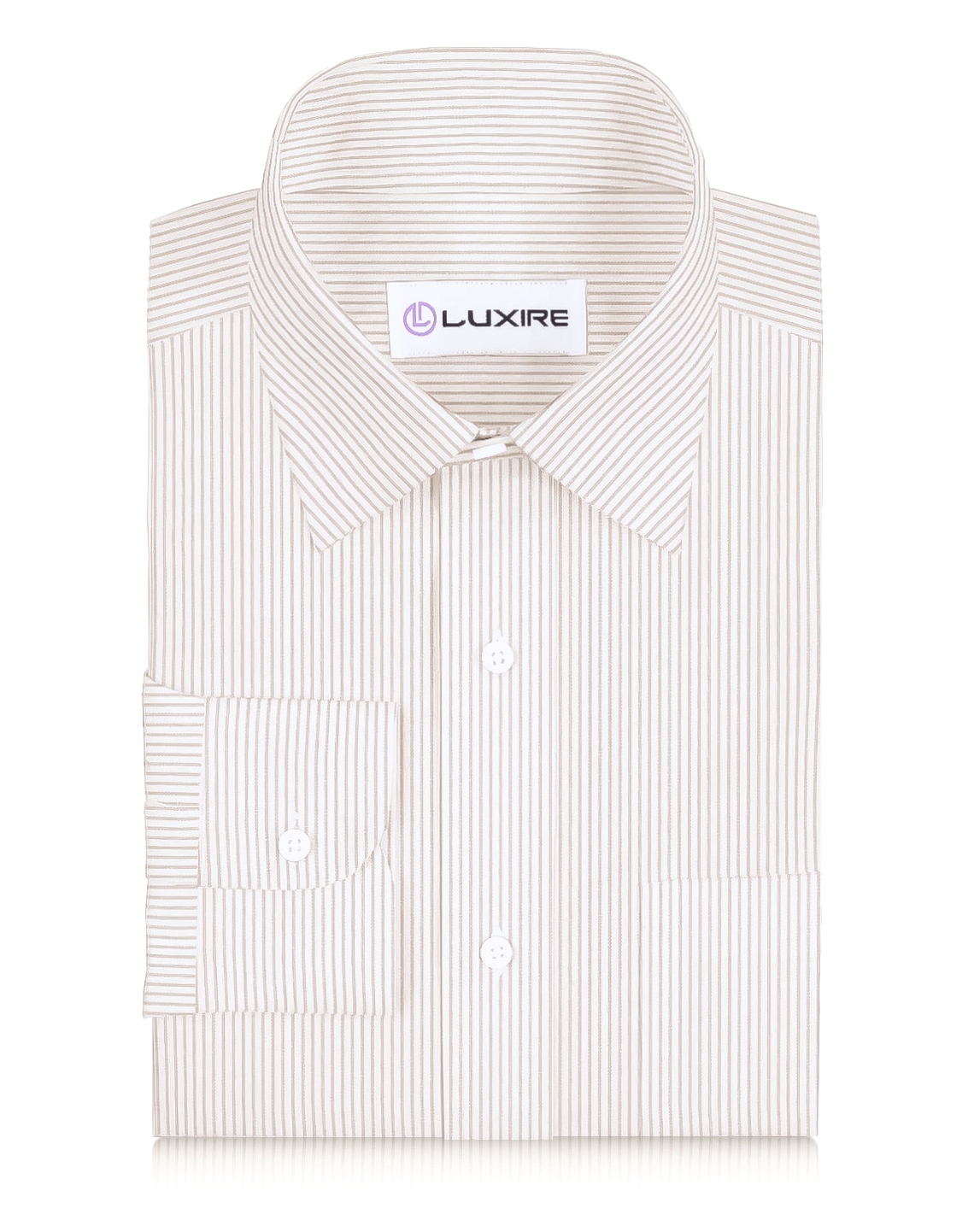 Cotton Linen: Fade Brown Dress Stripes On White - 1