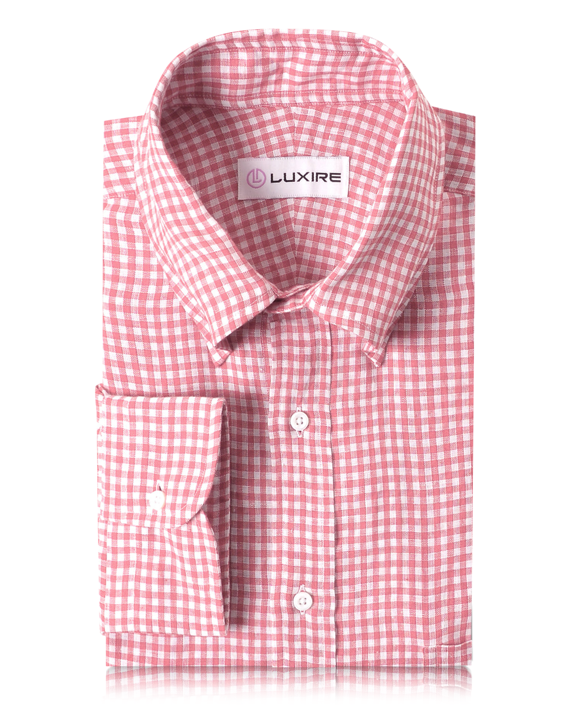 Linen: Salmon Pink Gingham - 1