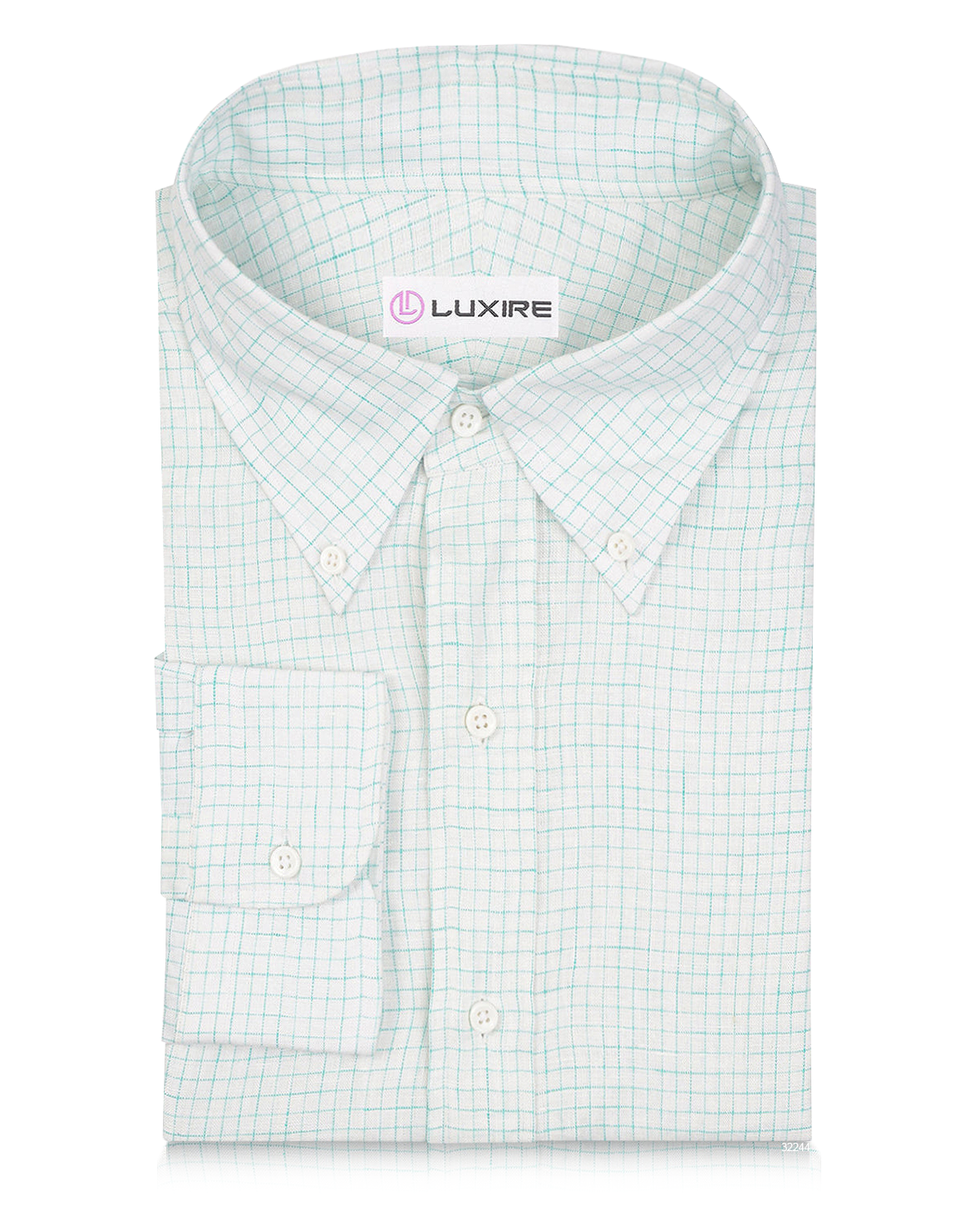 Linen:Turquoise White Graph Checks - 1