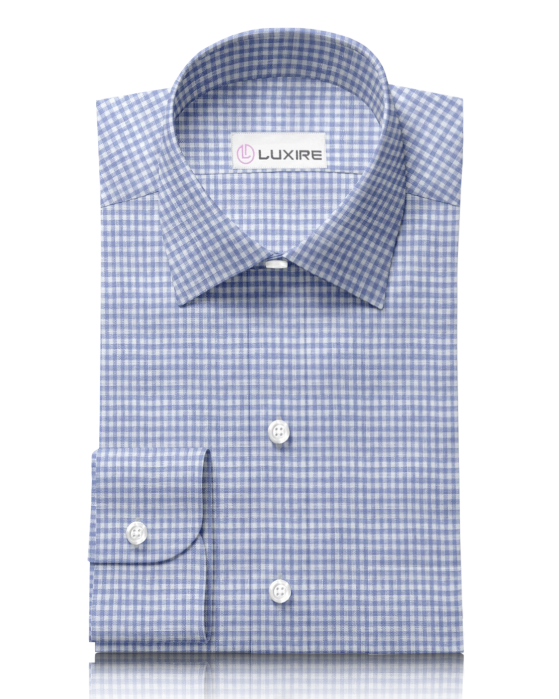 Linen:Blue Mini Gingham Shirt - 1