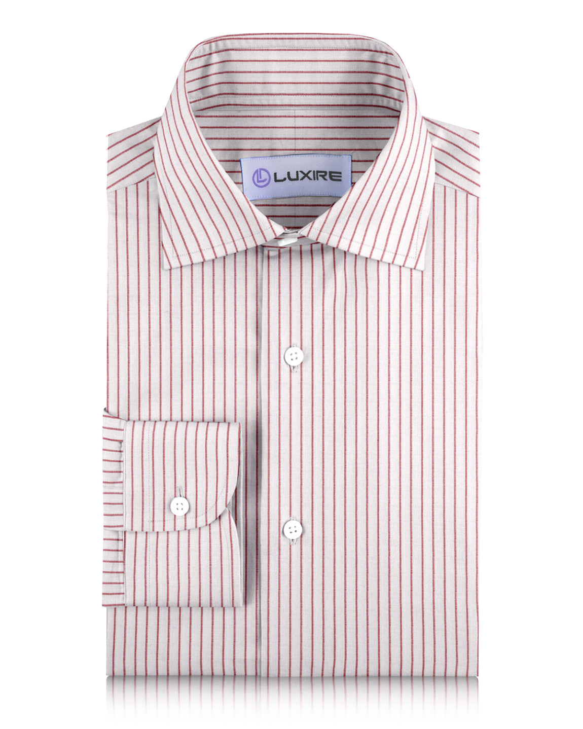White Red Pin Stripes Linen - 1