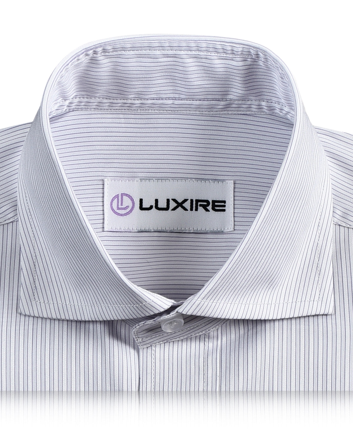 A Touch of Silk: Purple Pin Stripes With White: Natural Wrinkle Free - 2