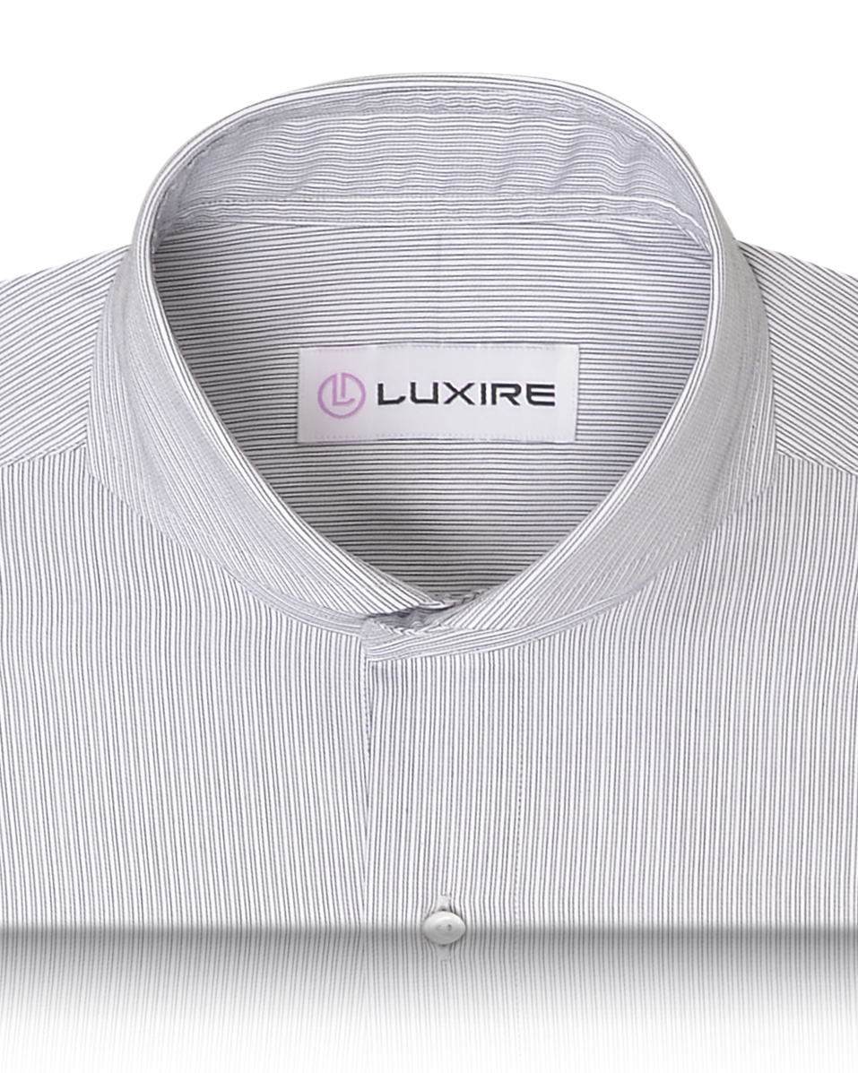 White With Navy Shadow Stripes by Monti Shirt - 2