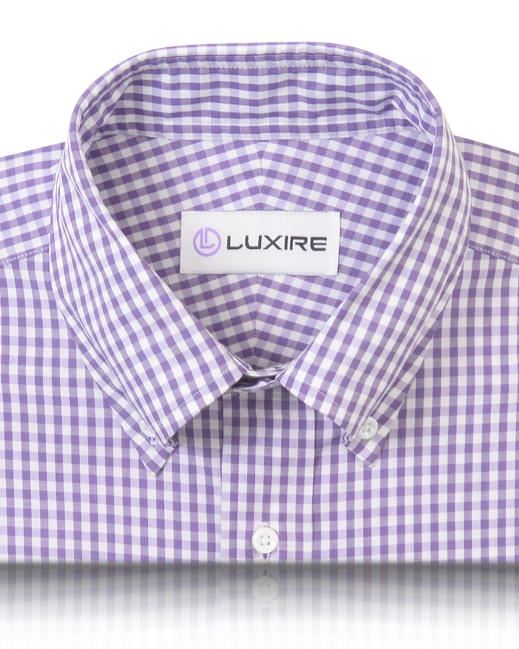 Dark Purple Gingham on White Shirt - 2