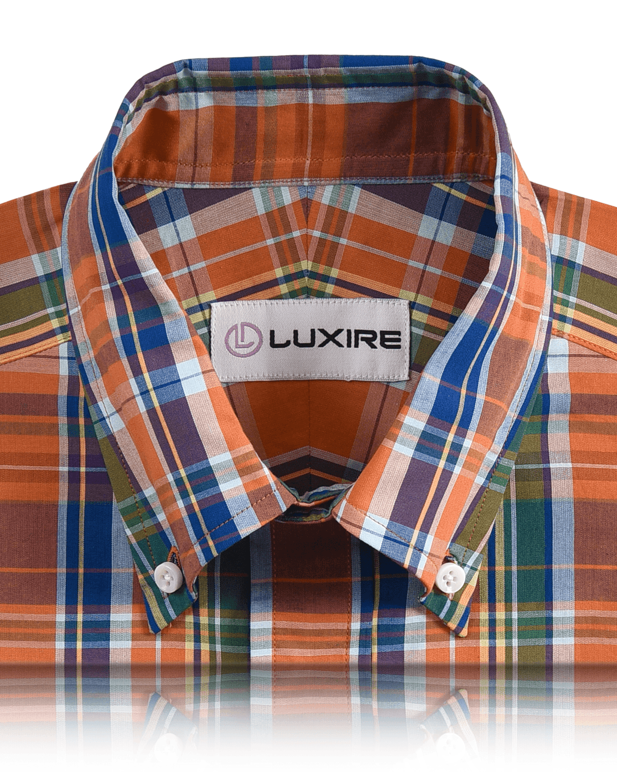 Orange Green Blue Madras Checks - 2