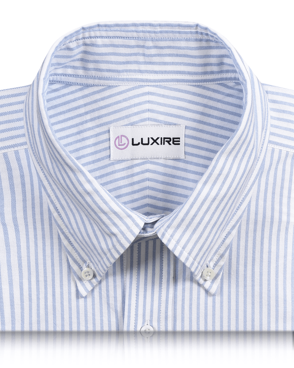 Blue Stripes On Textured White Shirt - 2