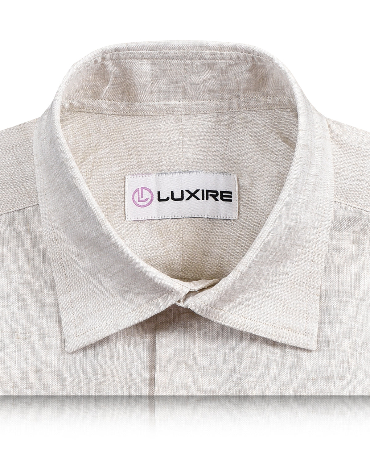 Pullover Shirt in Ecru Textured Linen - 2
