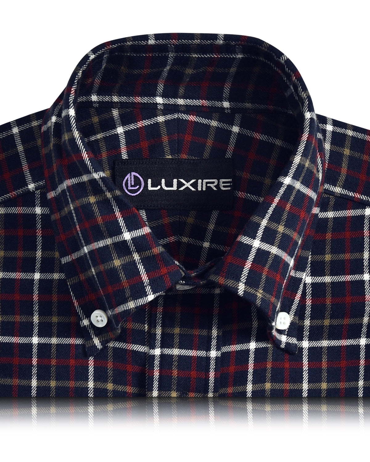 Red Bronze Navy Tattersall Flannel - 2