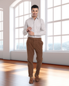 Zegna Brown Cashco Moleskin Dress Pant