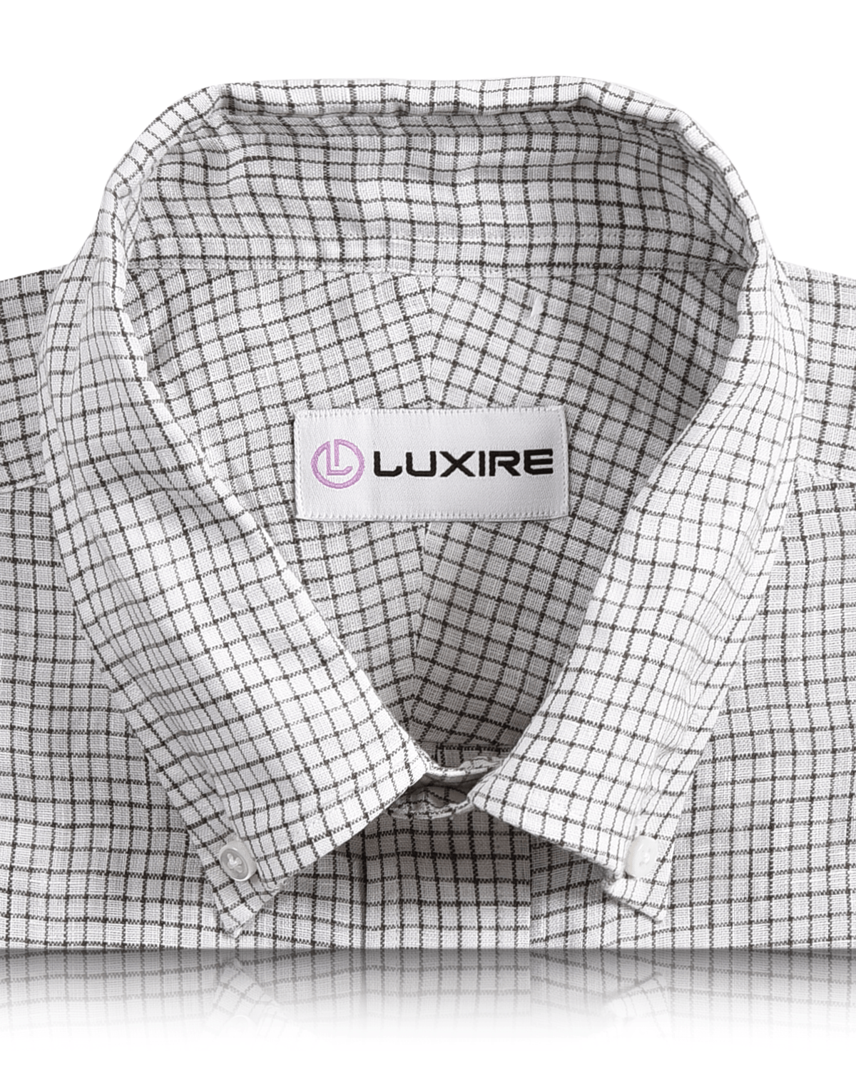 Linen: Olive Green Graph Checks On White - 2