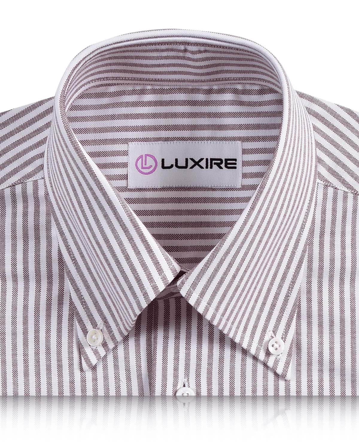 Maroon University Stripes Wrinkle Resistant Oxford Shirt - 2