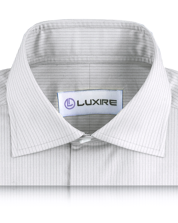 Linen:Vertical Grey Pinstripes on white - 2