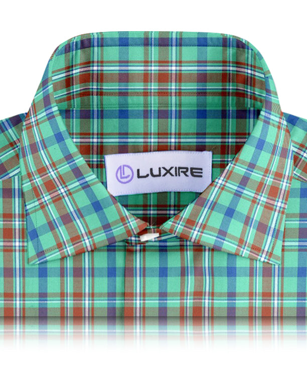 Green Rust Blue Tartan Checks Twill - 2