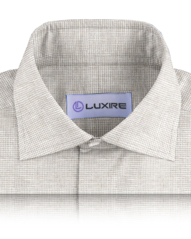 Irish Linen: Ecru White Mini Houndstooth Checks - 2