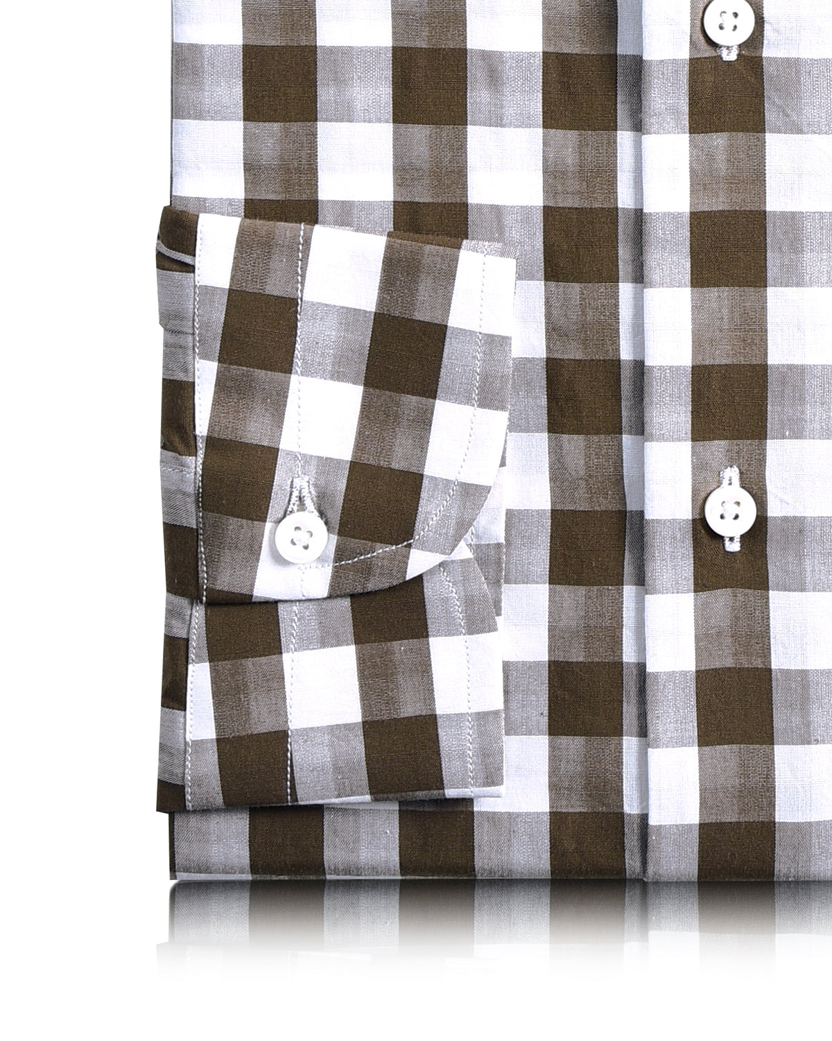 Brown White Macro Gingham Checks - 3