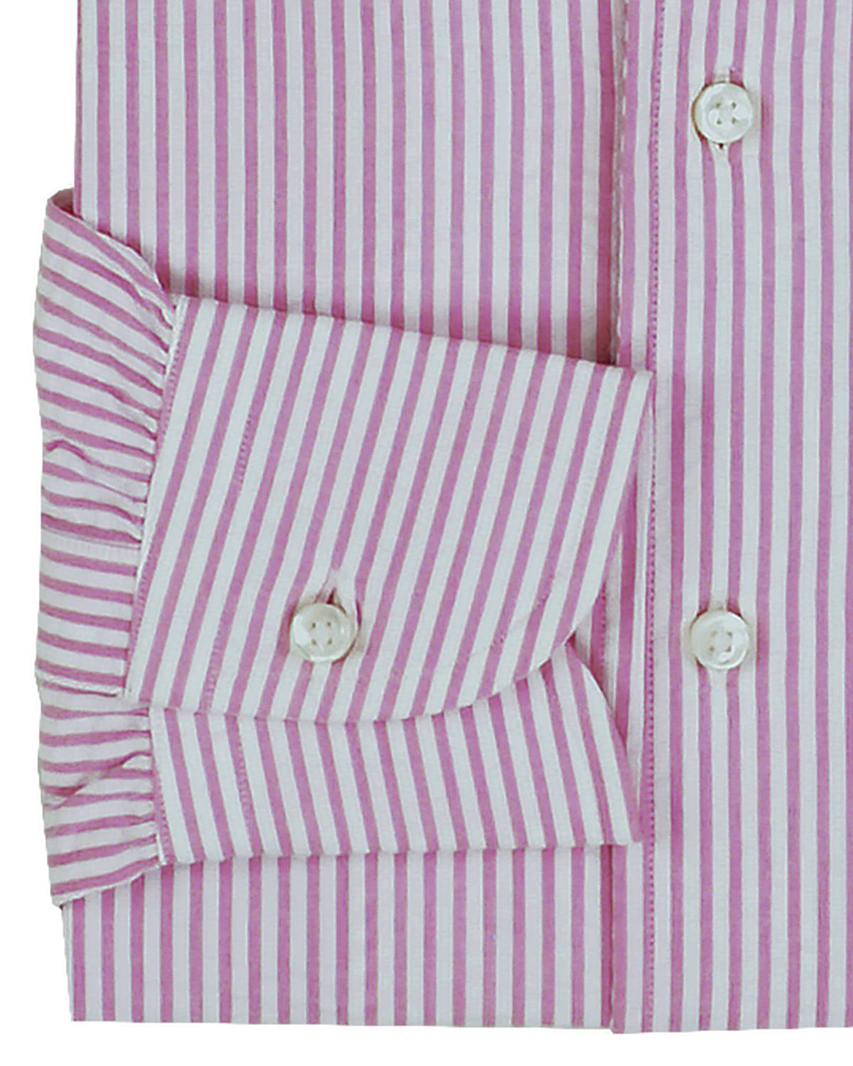 Pink on White Seersucker Candy Stripes - 3
