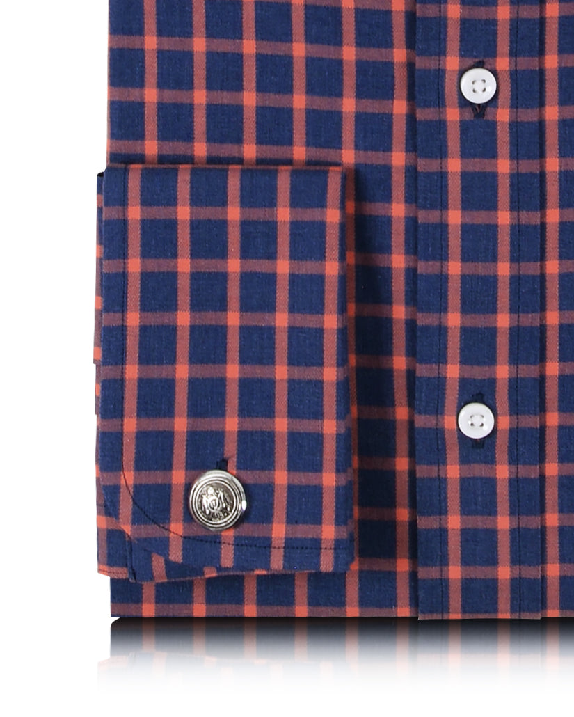 Checks: Orange Tattersall On Blue - 3