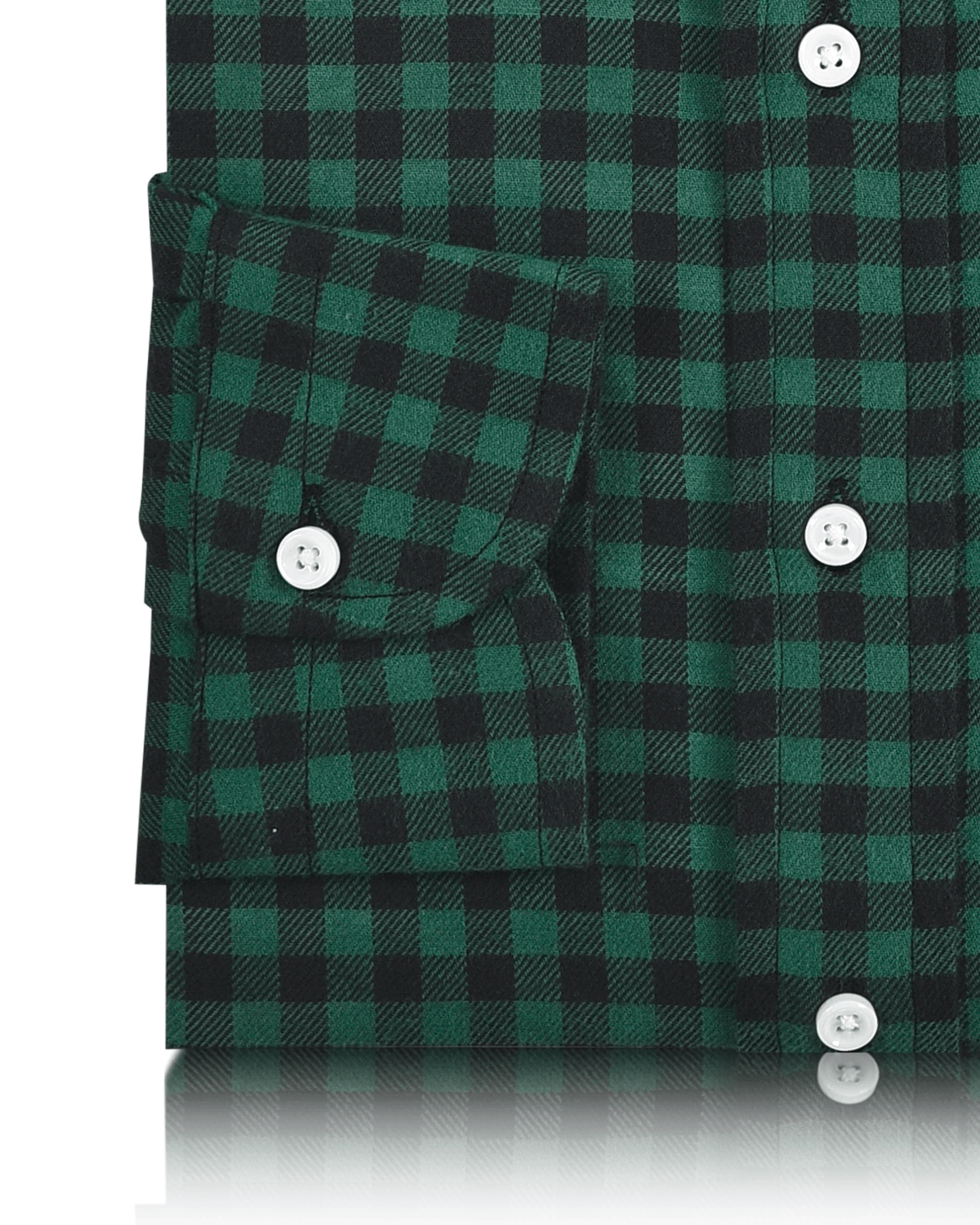 Green Black Gingham Twill Flannel - 3