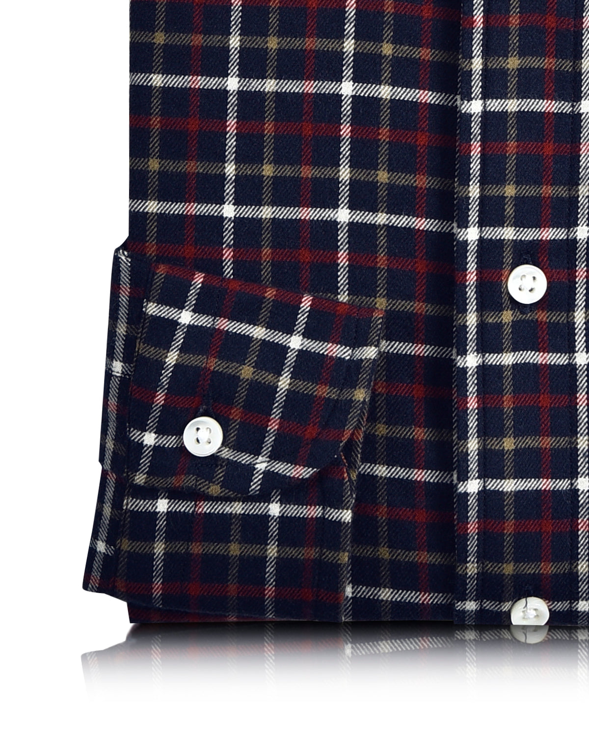 Red Bronze Navy Tattersall Flannel Work Shirt - 3