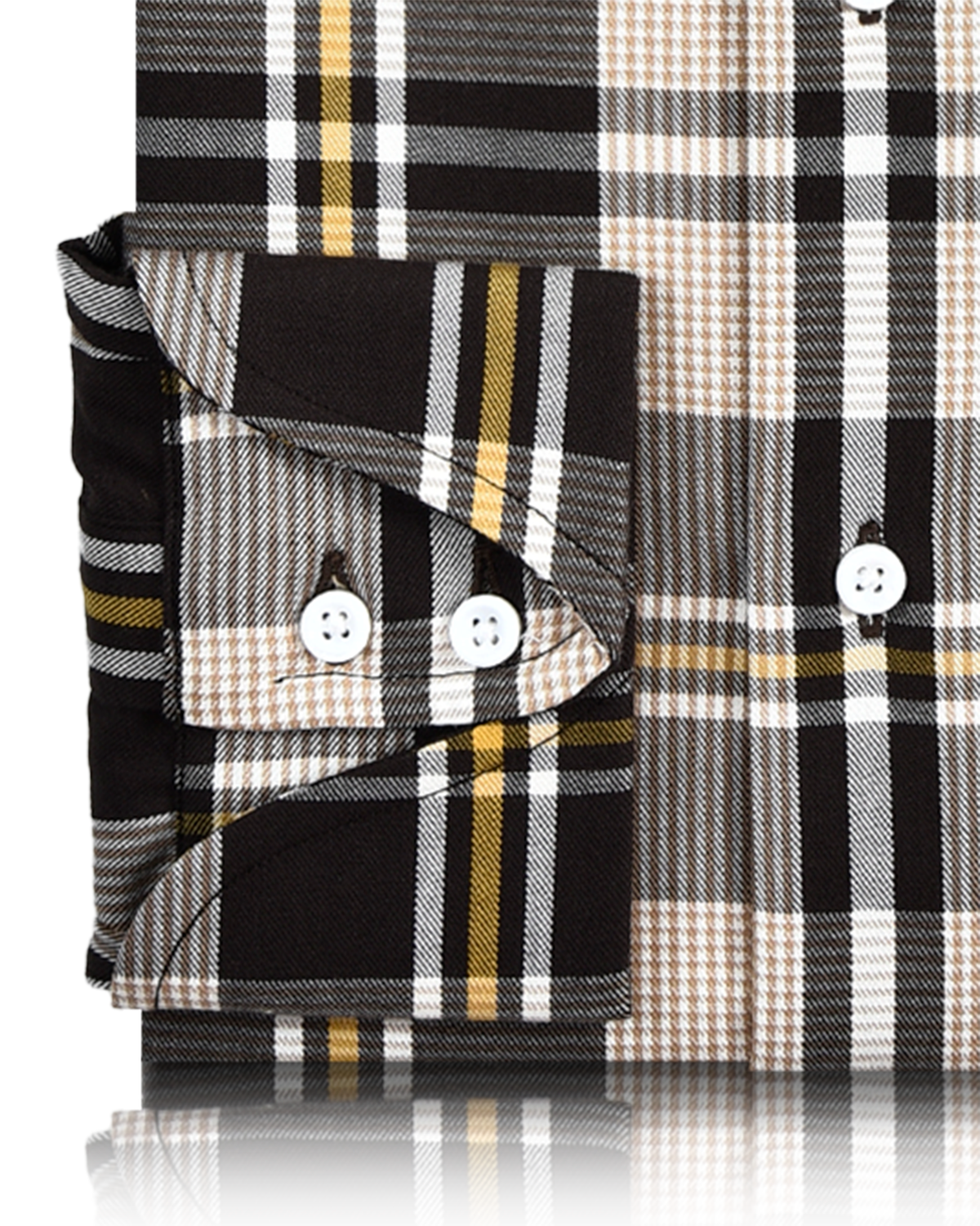 Brown Ecru Checks Twill - 3