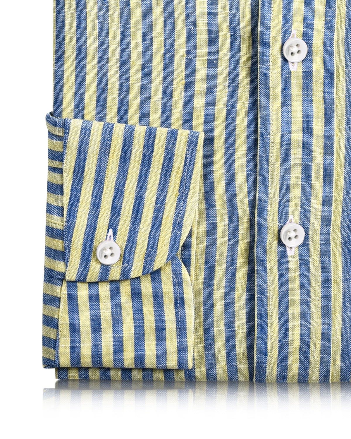 Linen: Yellow Blue Dress Stripes - 3