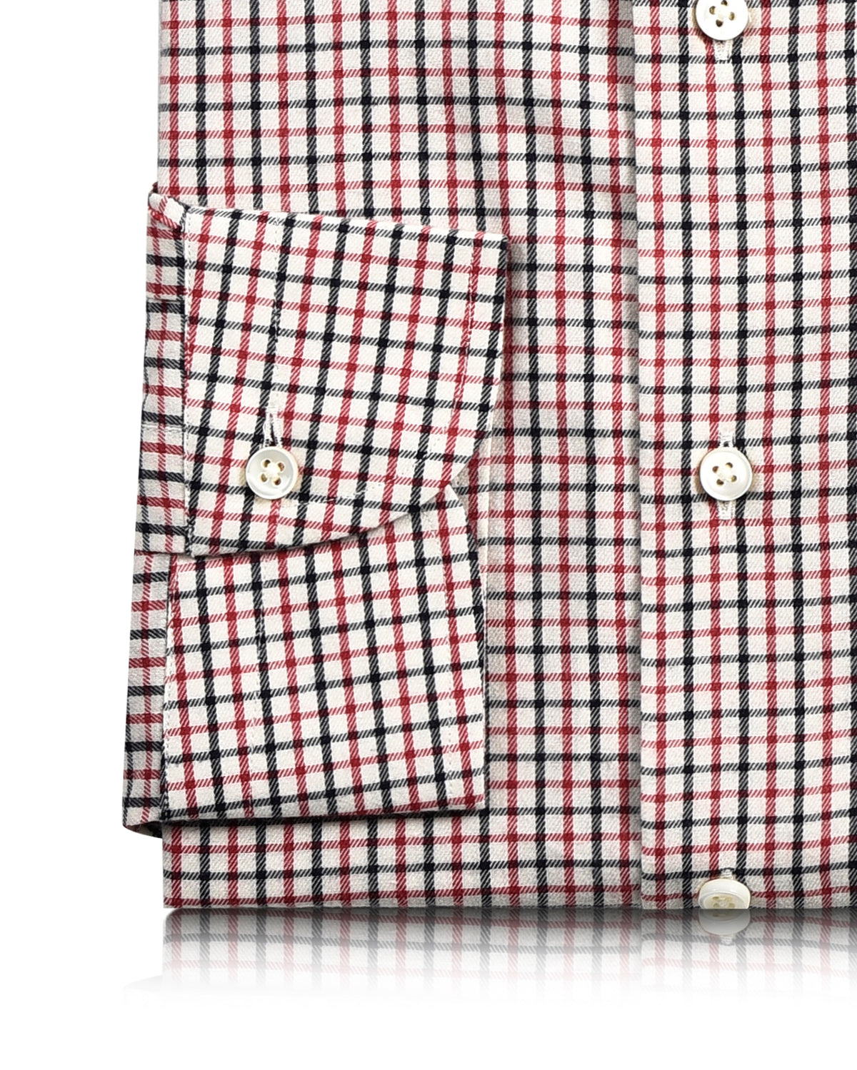 Black Red in Ecru Checks - 3