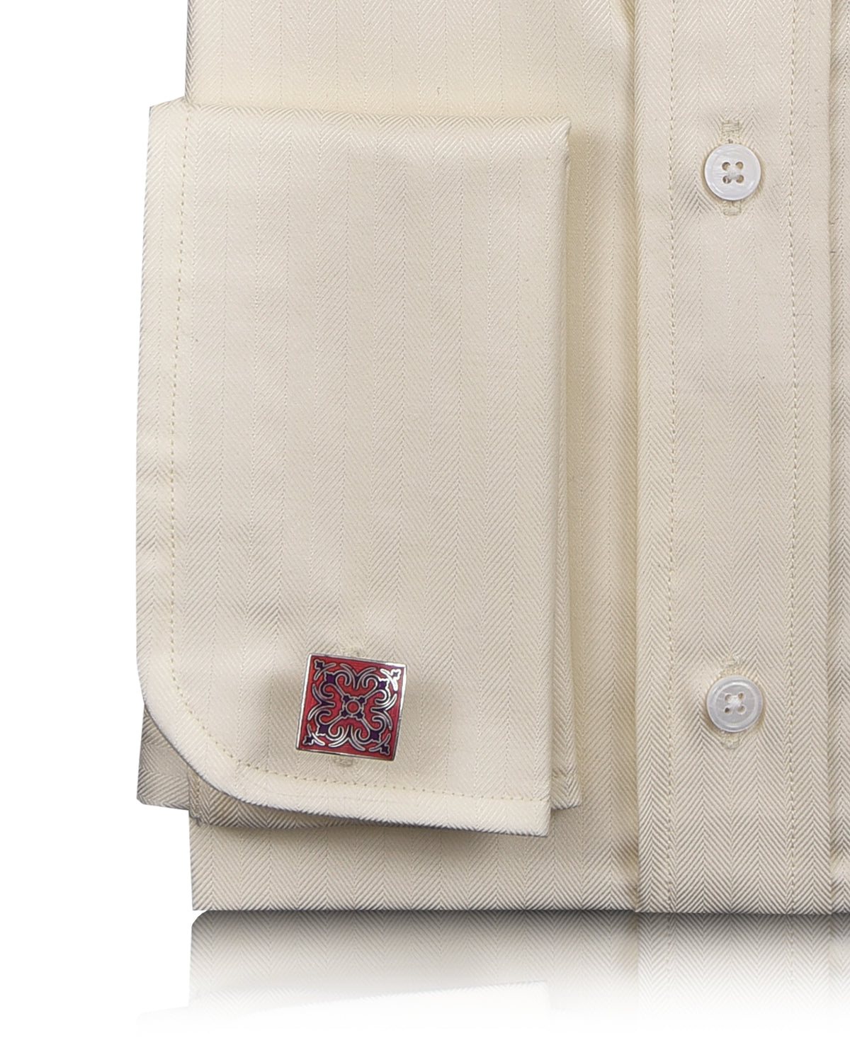 Cream Herringbone Shirt - 3