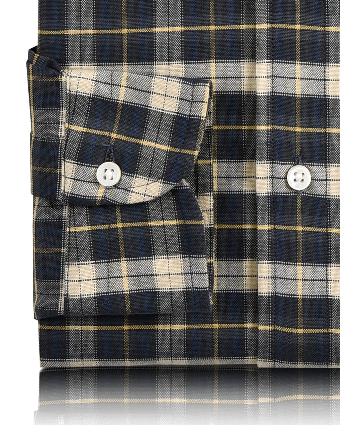 Bottle Green Navy Cream Tartan Checks - 3