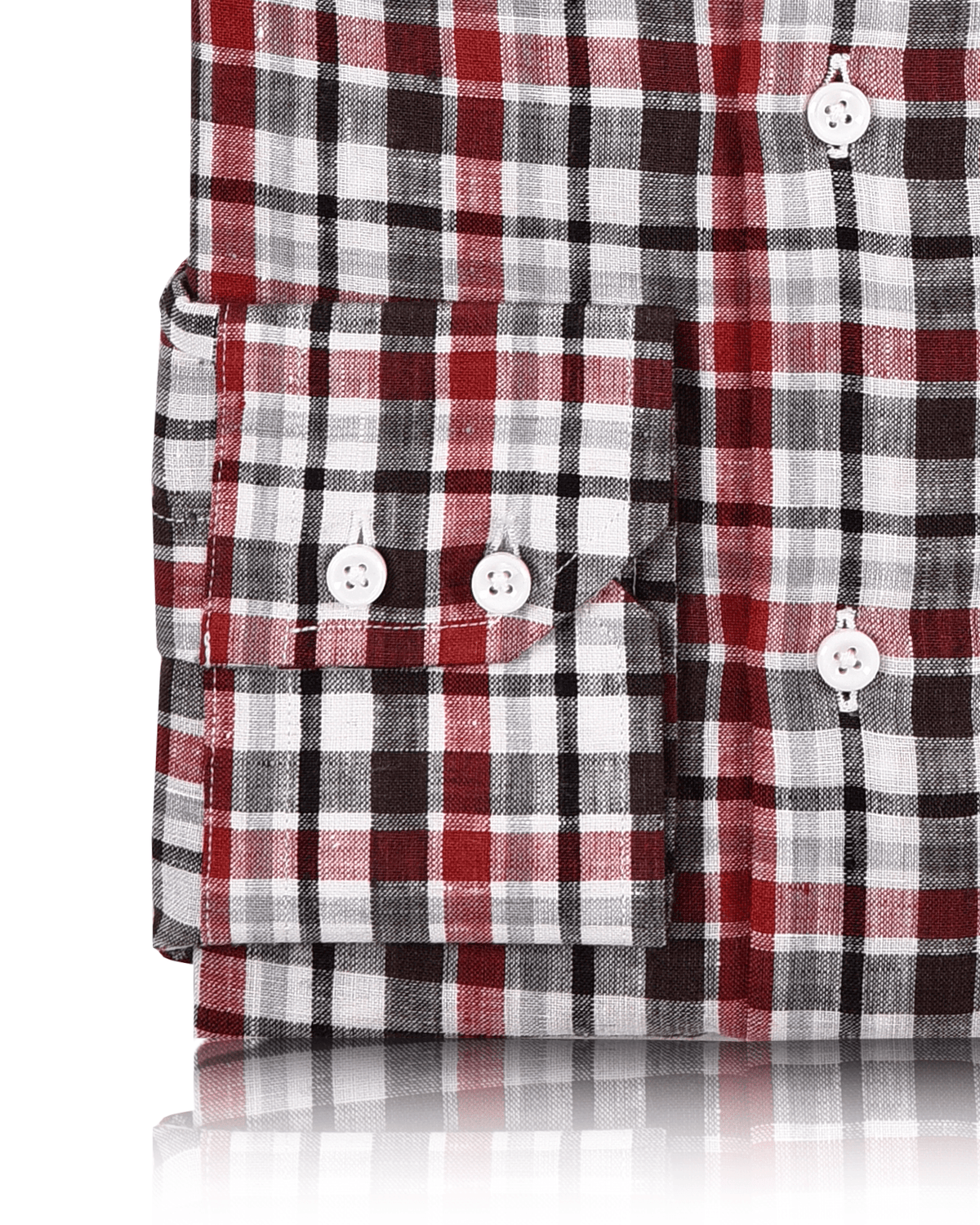 Red Black White Madras Linen - 3
