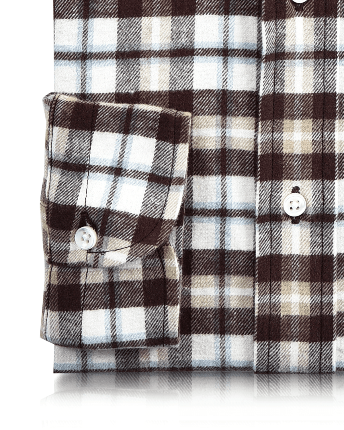 Brown Tan White Twill Flannel - 3