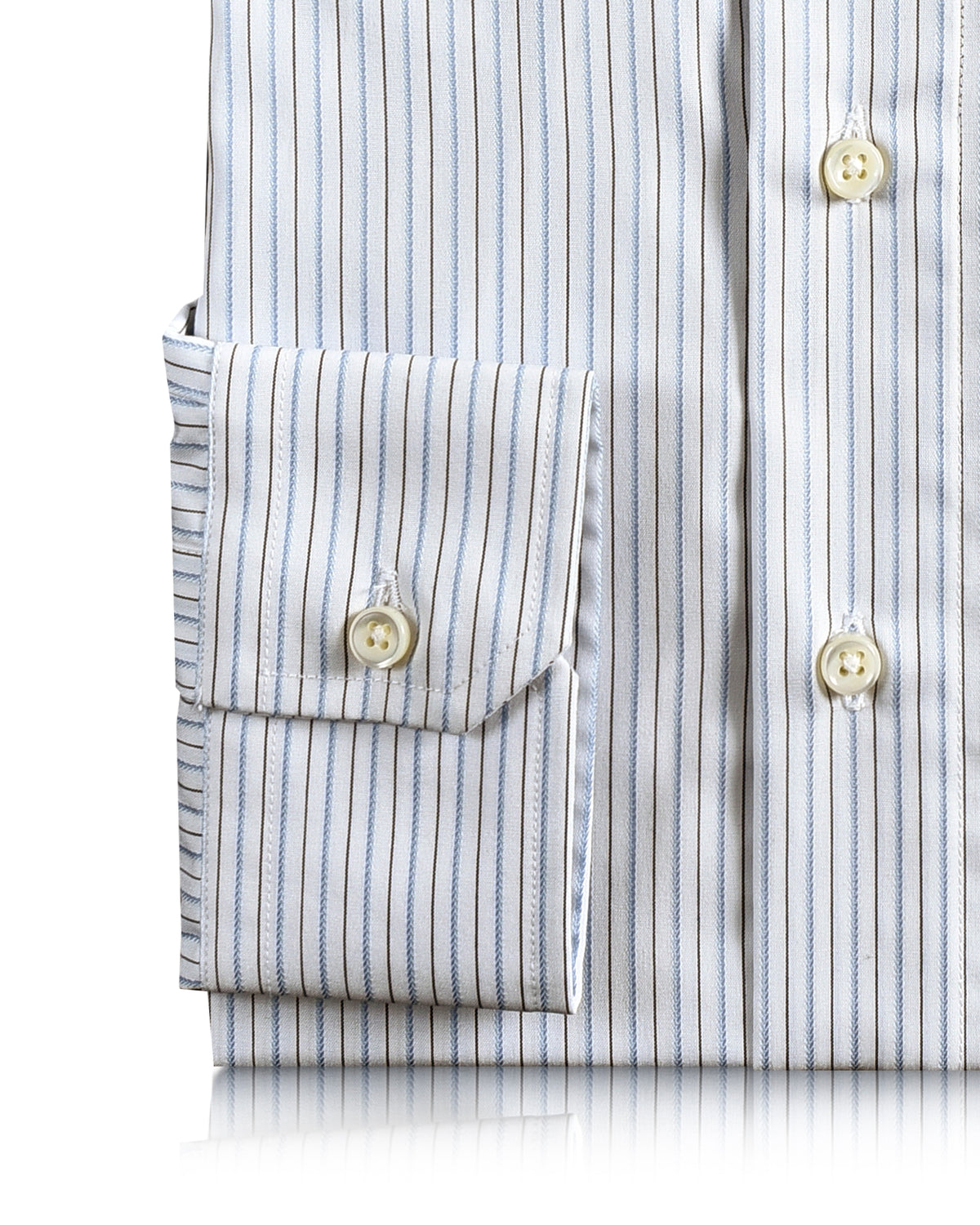 Blue and Black Pin Stripes On White Shirt - 3