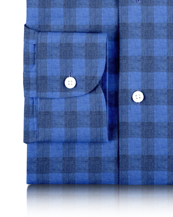 Linen: Shark Blue Casual Gingham - 3