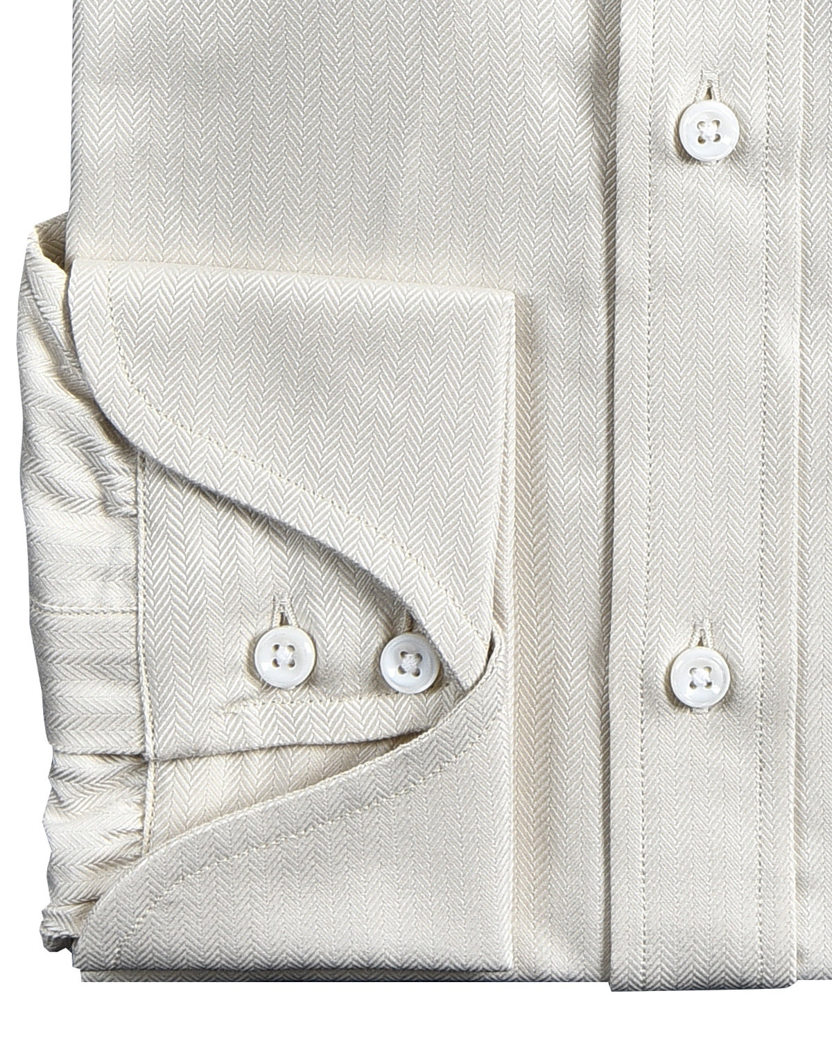 Cream Herringbone Shirt - 3