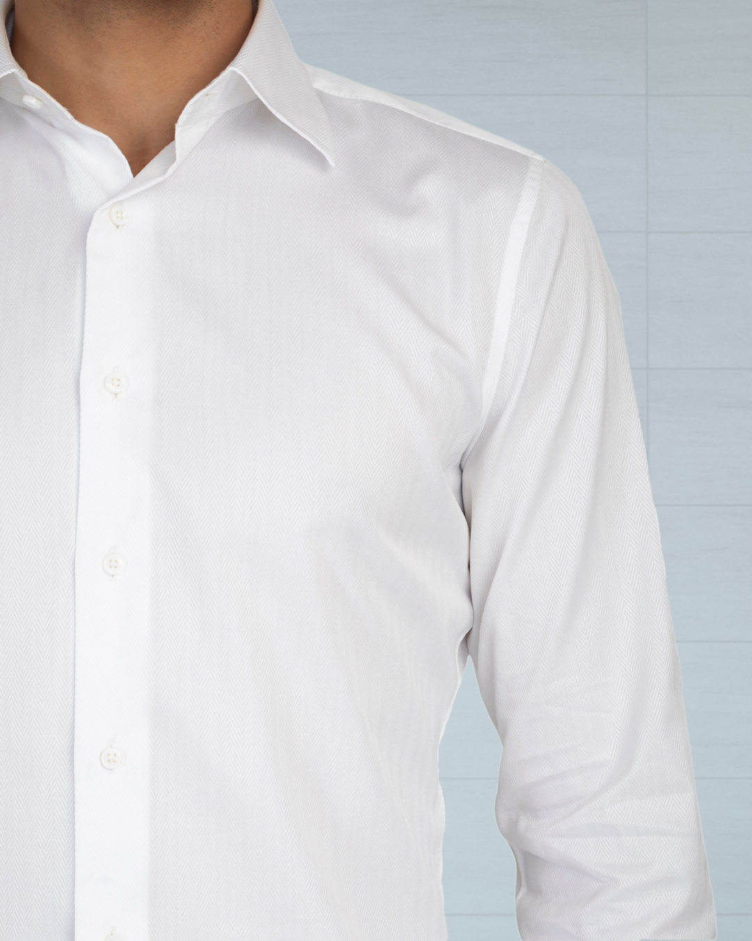 Brembana White Herringbone Shirt - 6