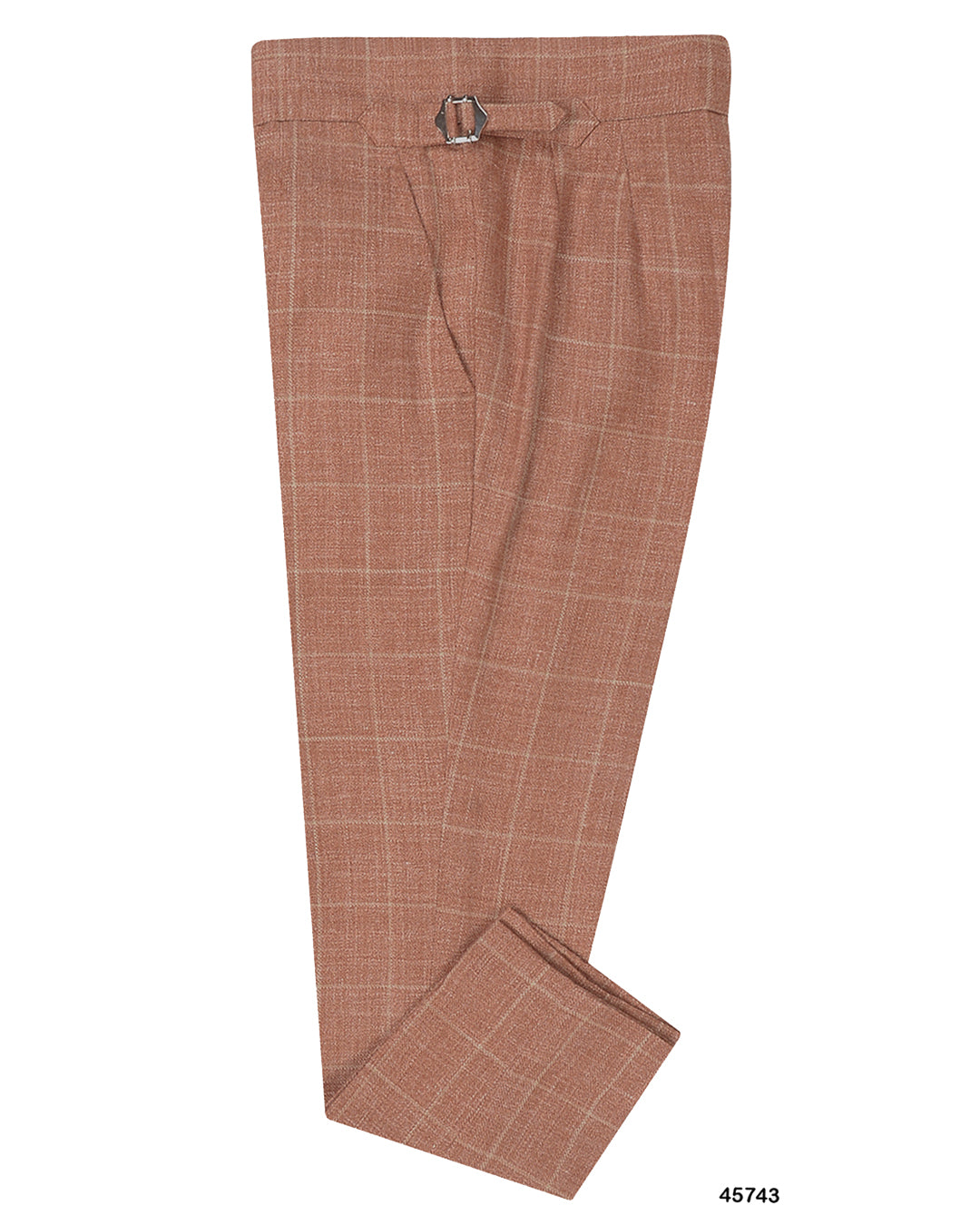 EThomas Lustrous Ginger Orange Windowpane Plaid - 1