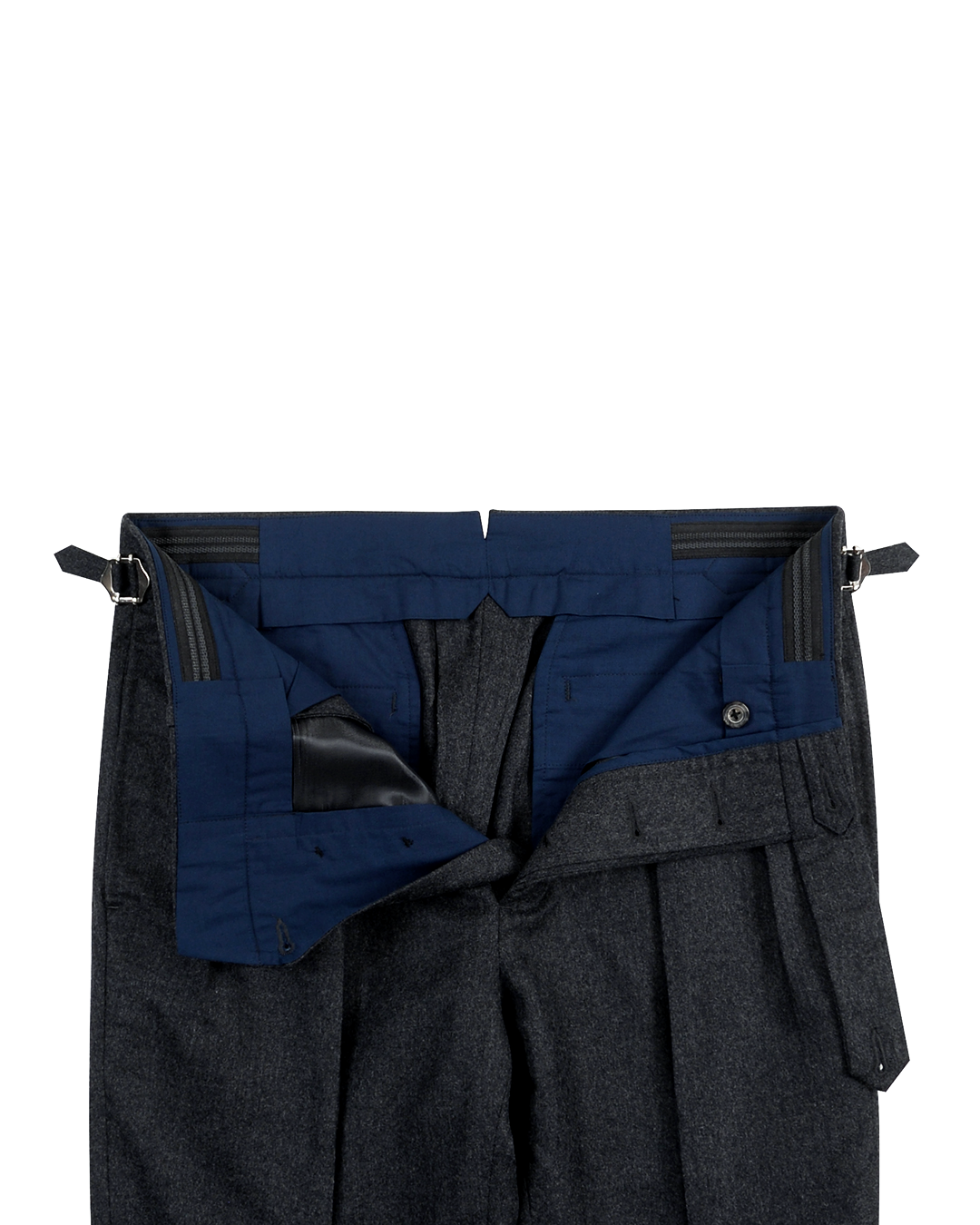 Vitale Barberis Canonico - Flannels  Mid Grey  High Waisted Pant - 3