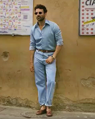 Fade Washed Light Blue Denim Chambray Shirt - 7
