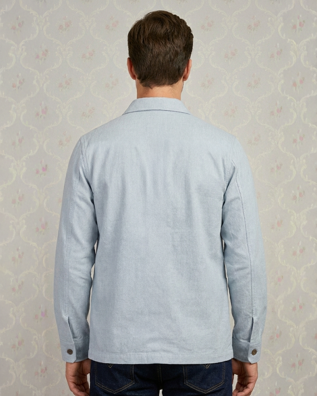 Fresco Cotton Cloud Blue Shirt Jacket - 2