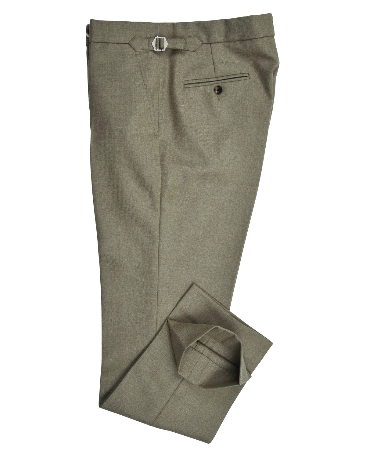 Dugdale Olive Wool Flannel Dress Pant - 2