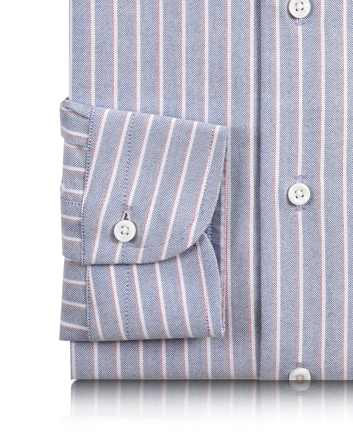 Red White Stripes on Blue Oxford - 6