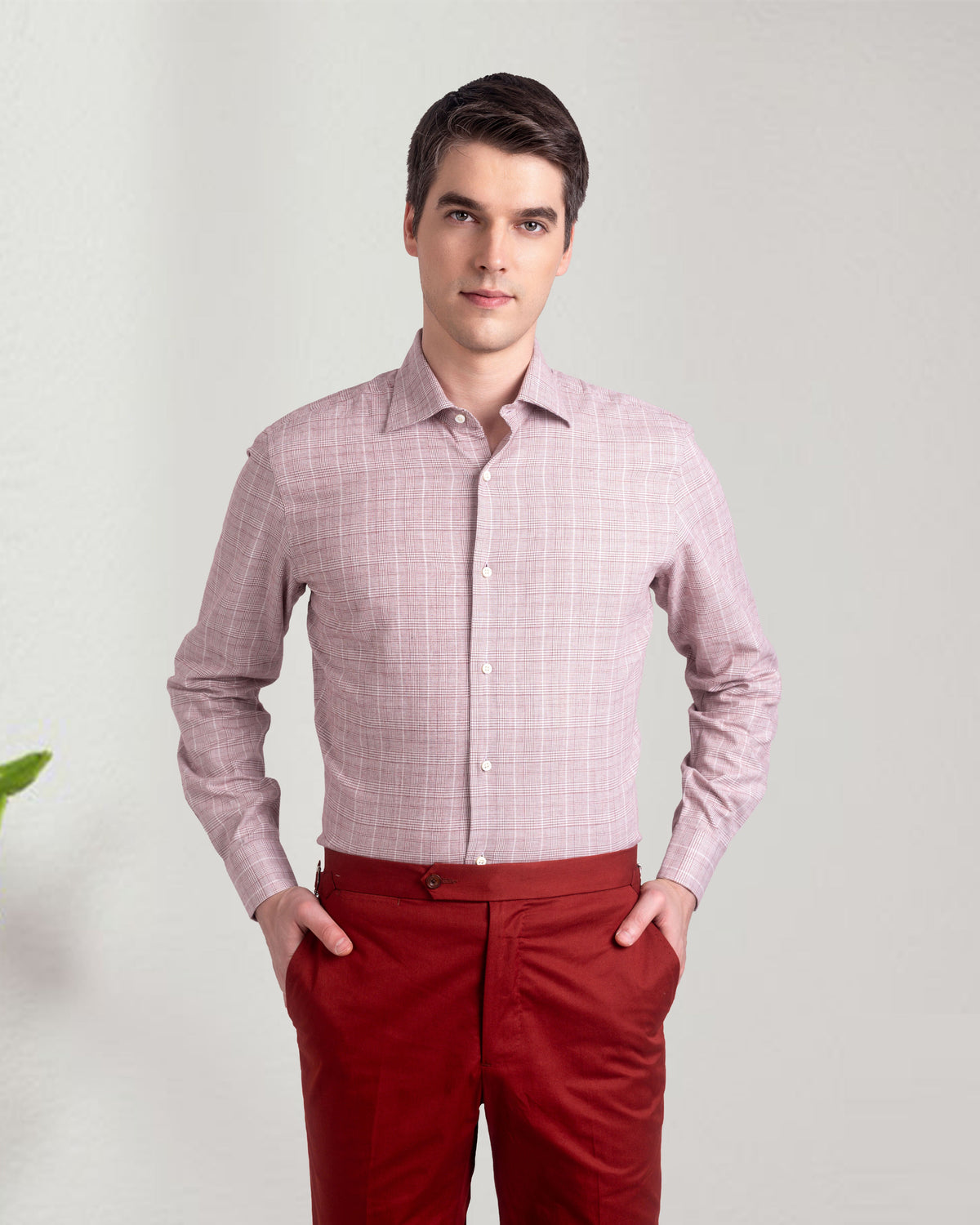 Maroon Prince Of Wales Checks Shirt - 2