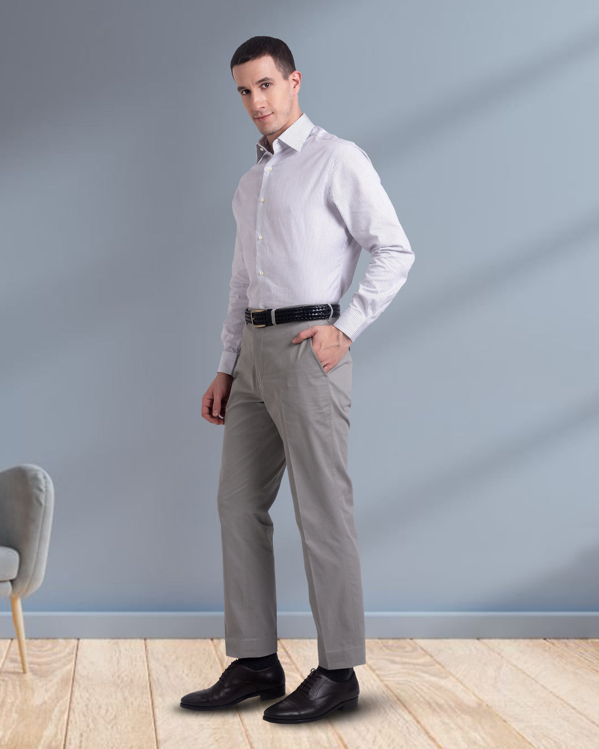 Monti White & Black Pin Stripes Shirt - 7