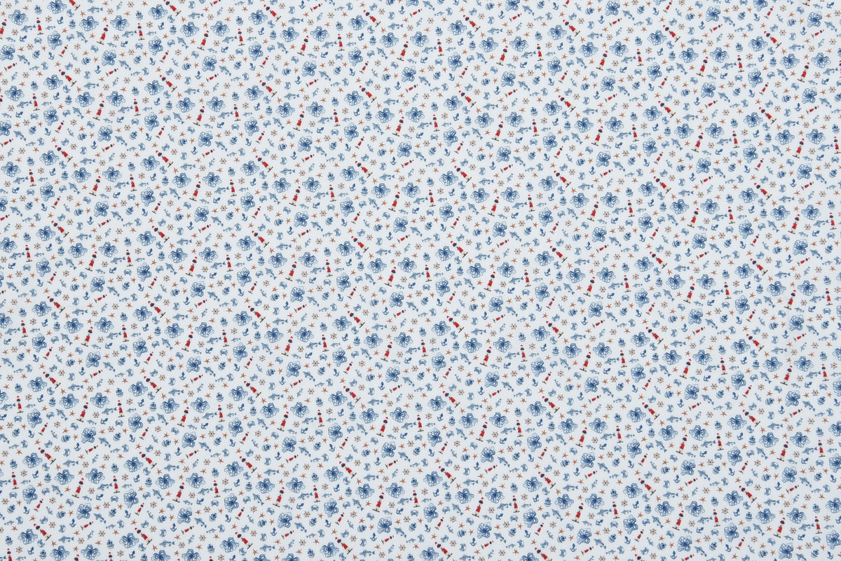 Getzner Navy & Red Print on White Shirt - 3