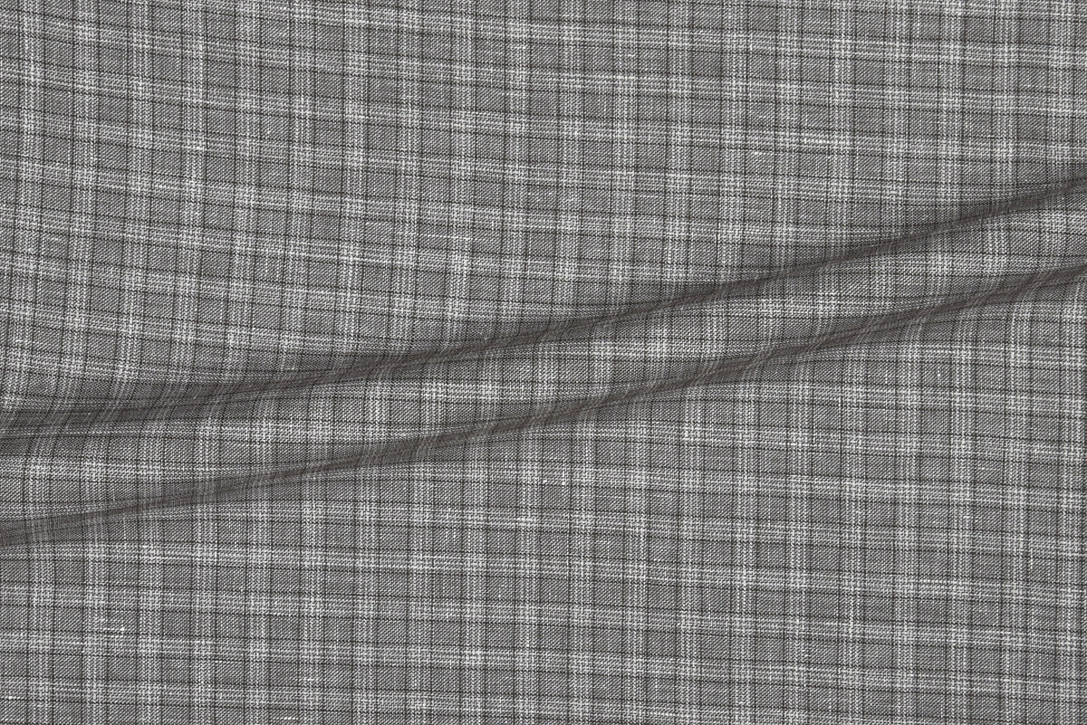 Scabal Linen Olive Green Tattersall Checks Pants - 5
