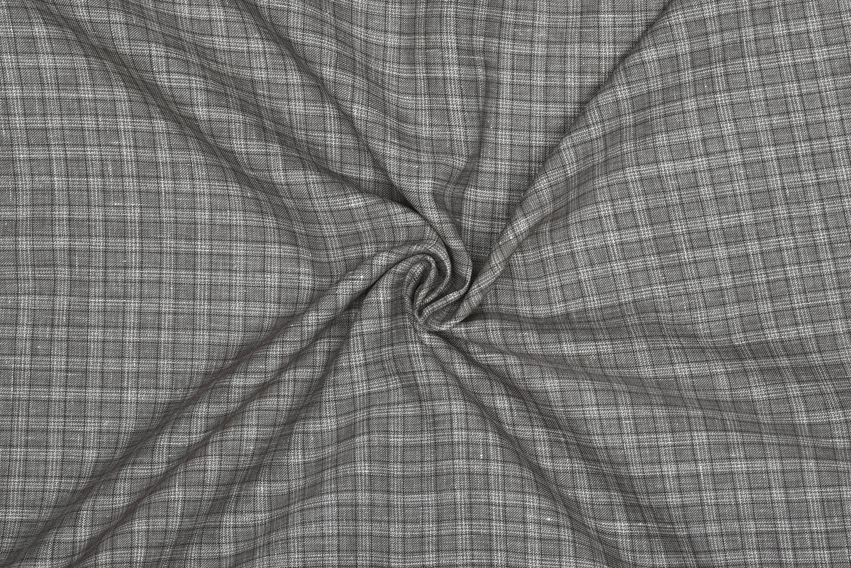 Scabal Linen Olive Green Tattersall Checks Pants - 6