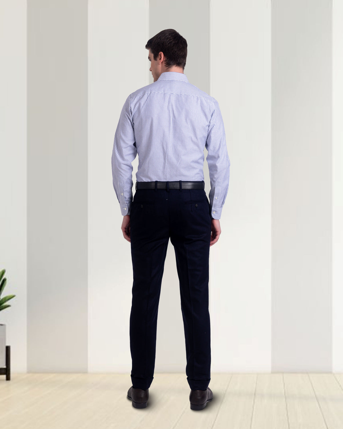 Pleated Vitale Barberis Canonico Dark Navy Flannel Pant - 5