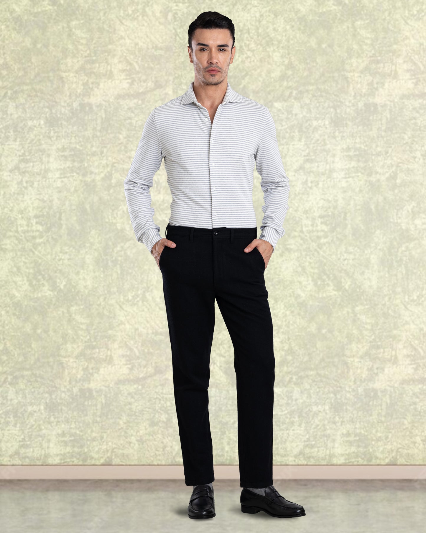 Black Wool Chino