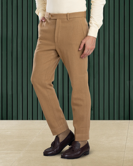 Camel Wool Flannel Pant